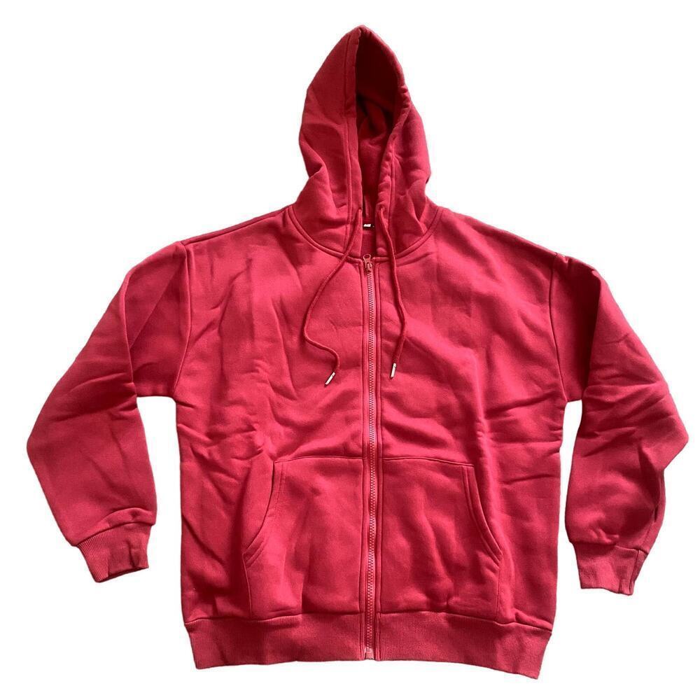 Full Zip Jacket with Hoodie in Red, Size S​​​​